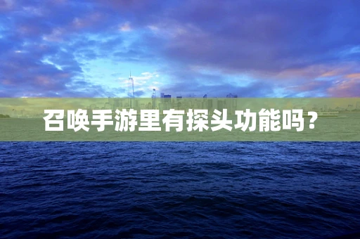 召唤手游里有探头功能吗？