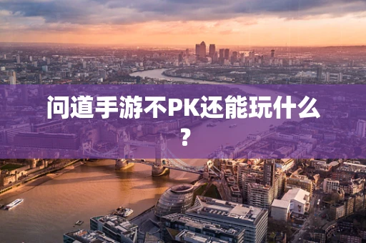 问道手游不PK还能玩什么？