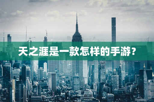 天之涯是一款怎样的手游？