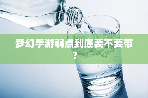 梦幻手游弱点到底要不要带？