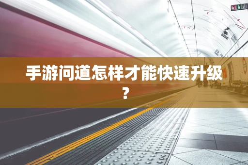 手游问道怎样才能快速升级？