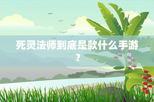 死灵法师到底是款什么手游？