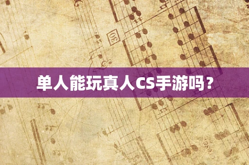 单人能玩真人CS手游吗？