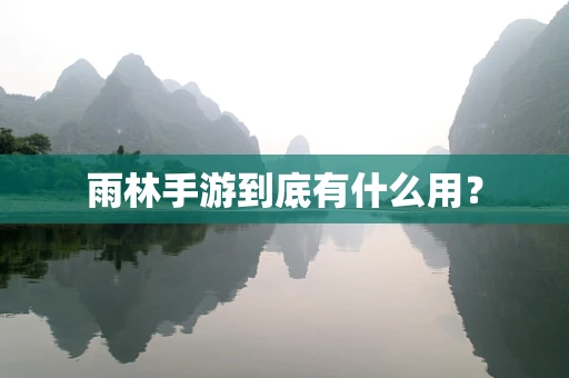 雨林手游到底有什么用？